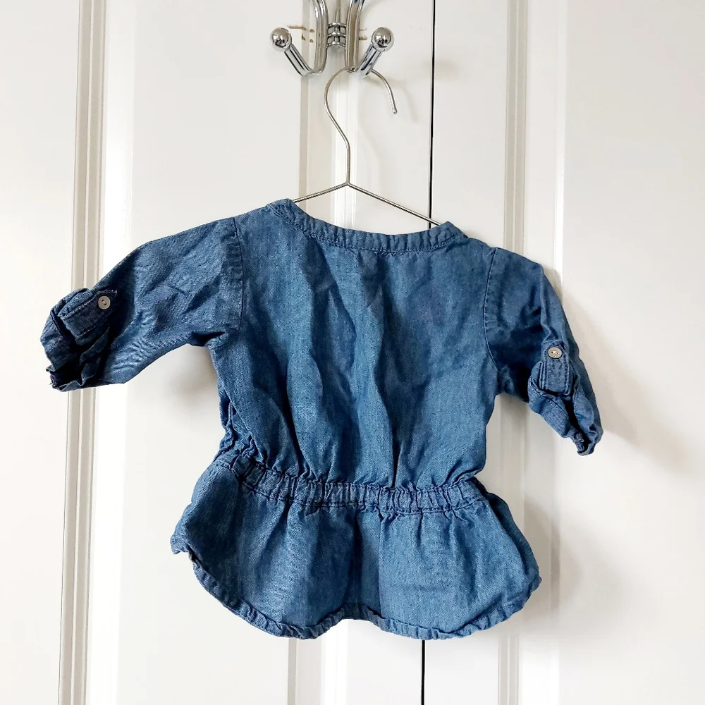 Denim/Chambray Peplum Shirt size 9 months Carters Infant Family‎ Photos